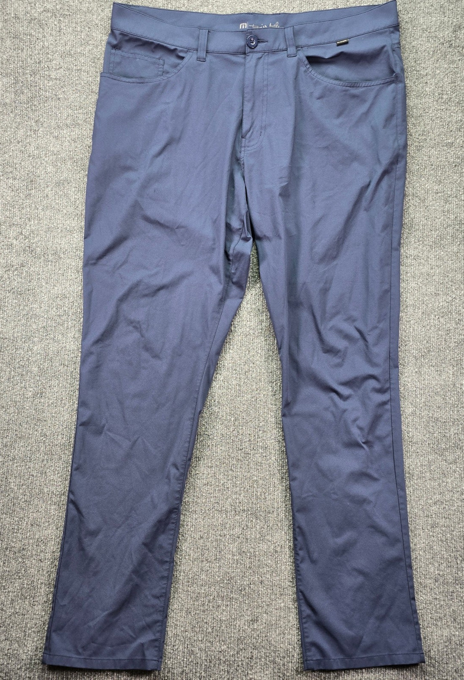 Travis Mathew Trevino Pants Mens 36 38x32 Navy Blue Golf Performance Chino